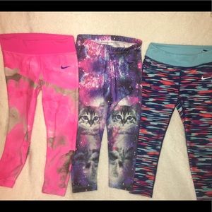 Toddler Girls Sz 4 Leggings set of 3 Nike